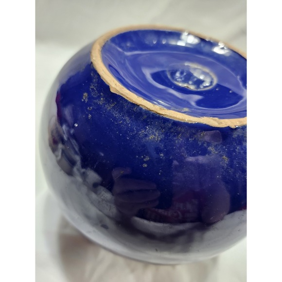 Vintage Stoneware Blue Glazed Pottery  Pitcher  5.5 Inches‎ Cottagecore Boho - Picture 8 of 10